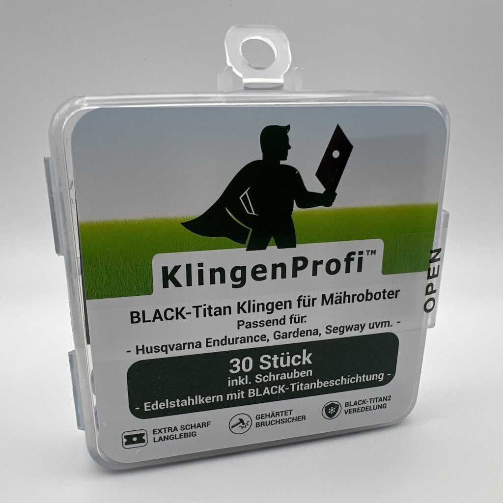 30 BLACK-Titan Klingen für Husqvarna Endurance, Gardena, Segway, uvm. - KlingenProfi