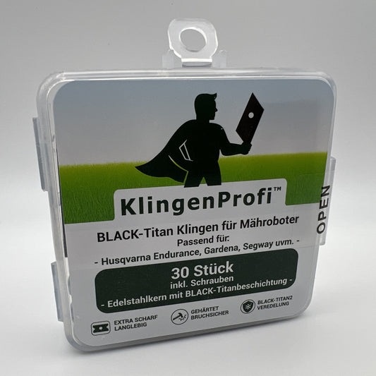 30 BLACK-Titan Klingen für Husqvarna Endurance, Gardena, Segway, uvm. - KlingenProfi