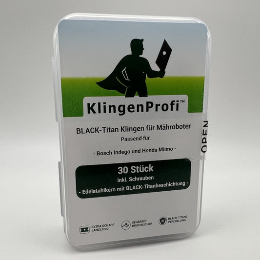 30 BLACK-Titan Klingen für Bosch Indego und Honda Miimo - KlingenProfi