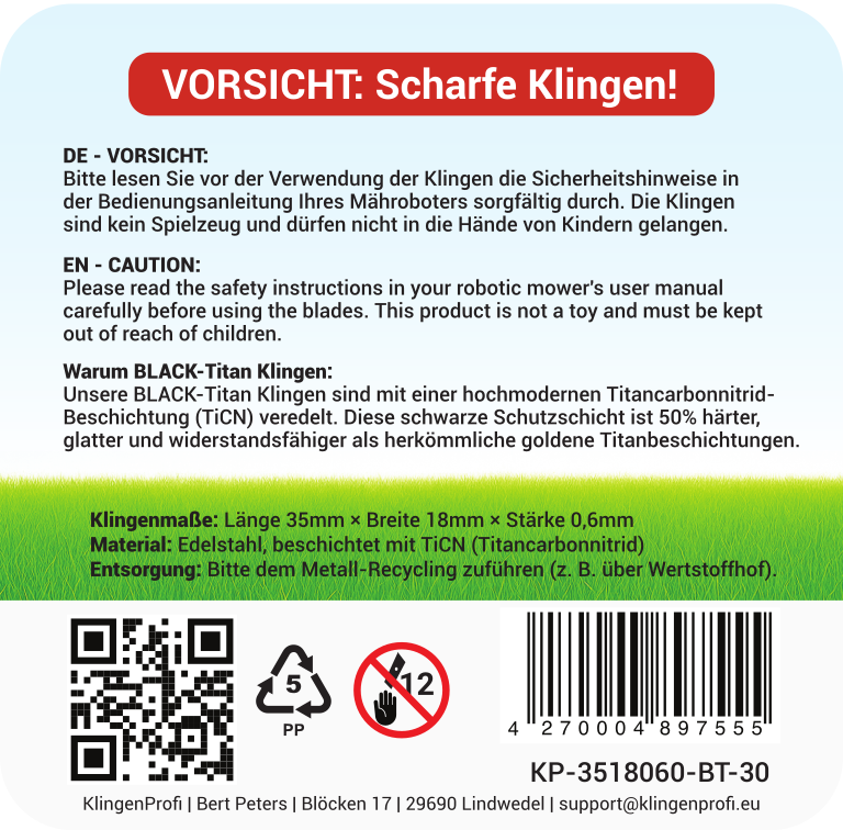 30 BLACK-Titan Klingen für Stihl iMOW & iMOW EVO - KlingenProfi