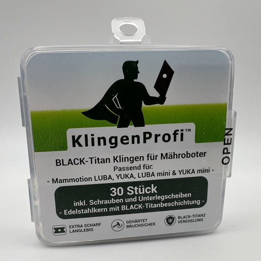 30 BLACK-Titan Klingen für Mammotion LUBA, LUBA 2, YUKA, LUBA mini & YUKA mini - KlingenProfi